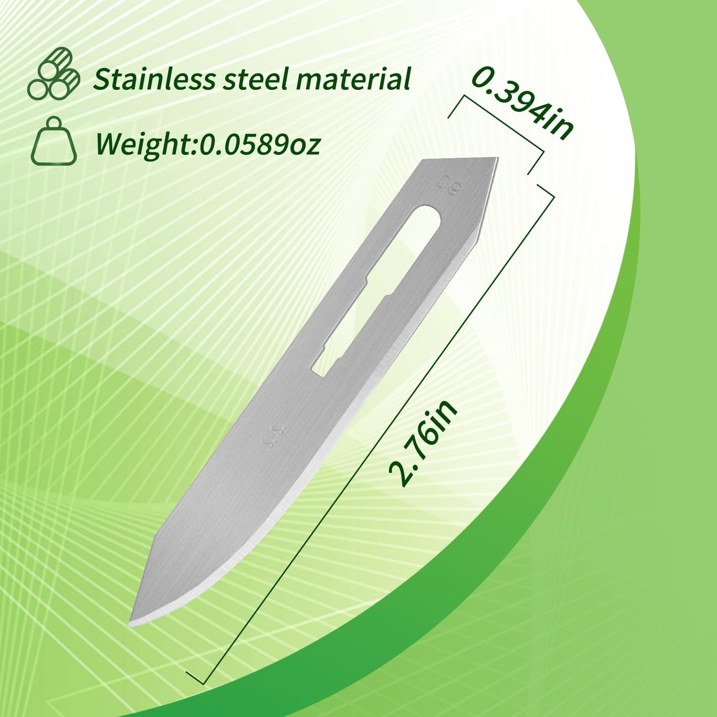 50pcs #60 Scalpel Blades Replacement, Utility Knife Stainless Steel Blades, Blades for Precision Cutting Craft Use & DIY Projects