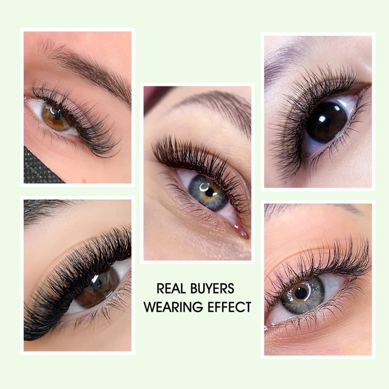 NATUHANA 4D YY Eyelash Extension Colored 0.10mm C Curl 9-15mm Mixed Tray Premade Fan 2D Y Shape Volume Lash 12 Rows Color Lashes (9-15 MIX, Black, 0.10 C)