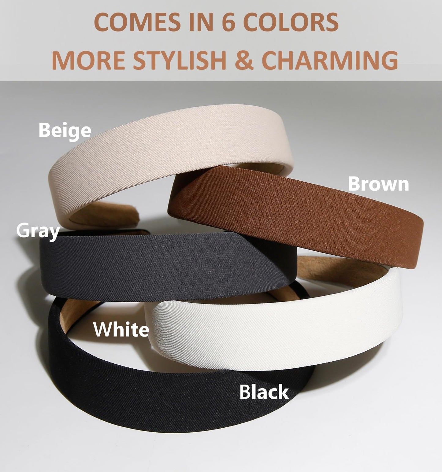 TERSE Headbands for Women Trendy Non Slip Headband for Girls Long Short Hair, Cute Ribbed Women Headbands Elastic Hair Bands Fashion Hard Head Band Accessories 1 Inch