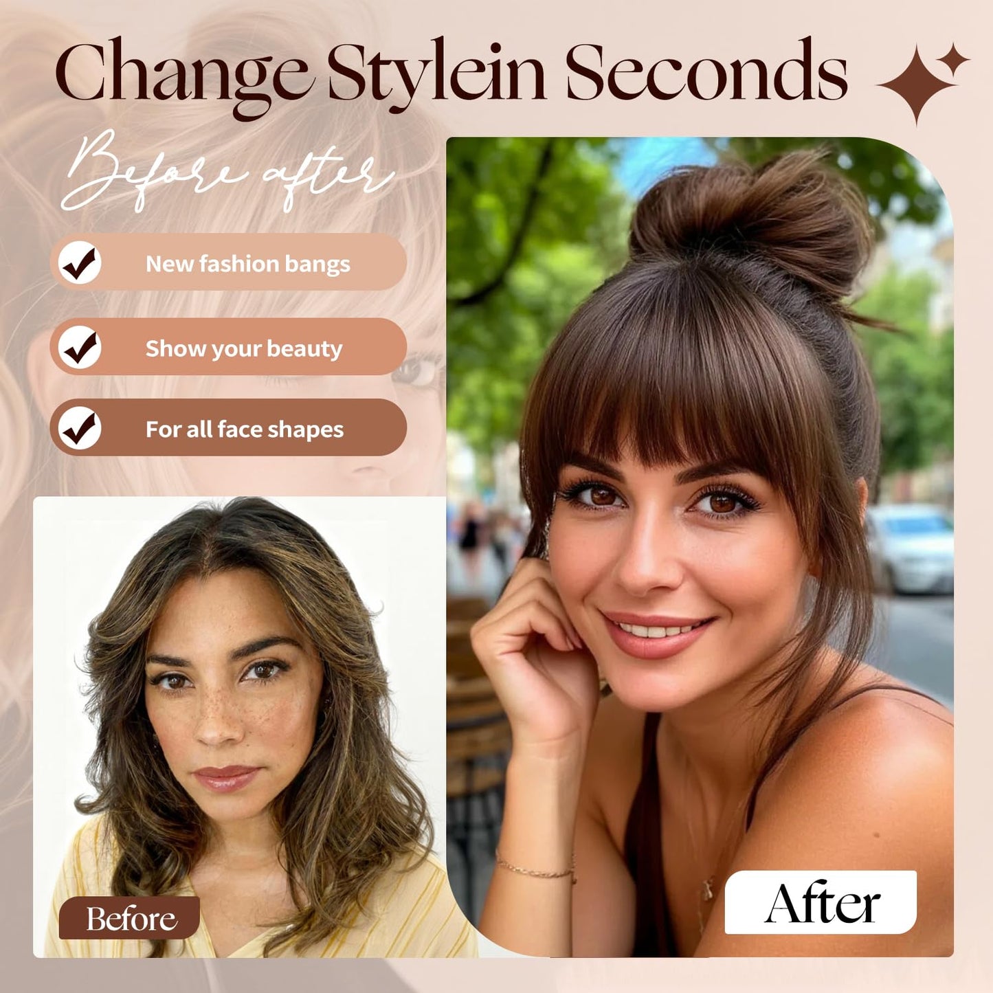 Boymia Clip on Bangs for Women Hair