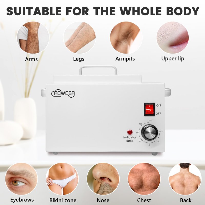 Single Wax Warmer Professional 3L Electric Wax Heater Machine Hold 5.5 Lbs for Hair Removal, Large Waxing Pot Paraffin Facial Skin Body SPA Salon Equipment with 100 Sticks