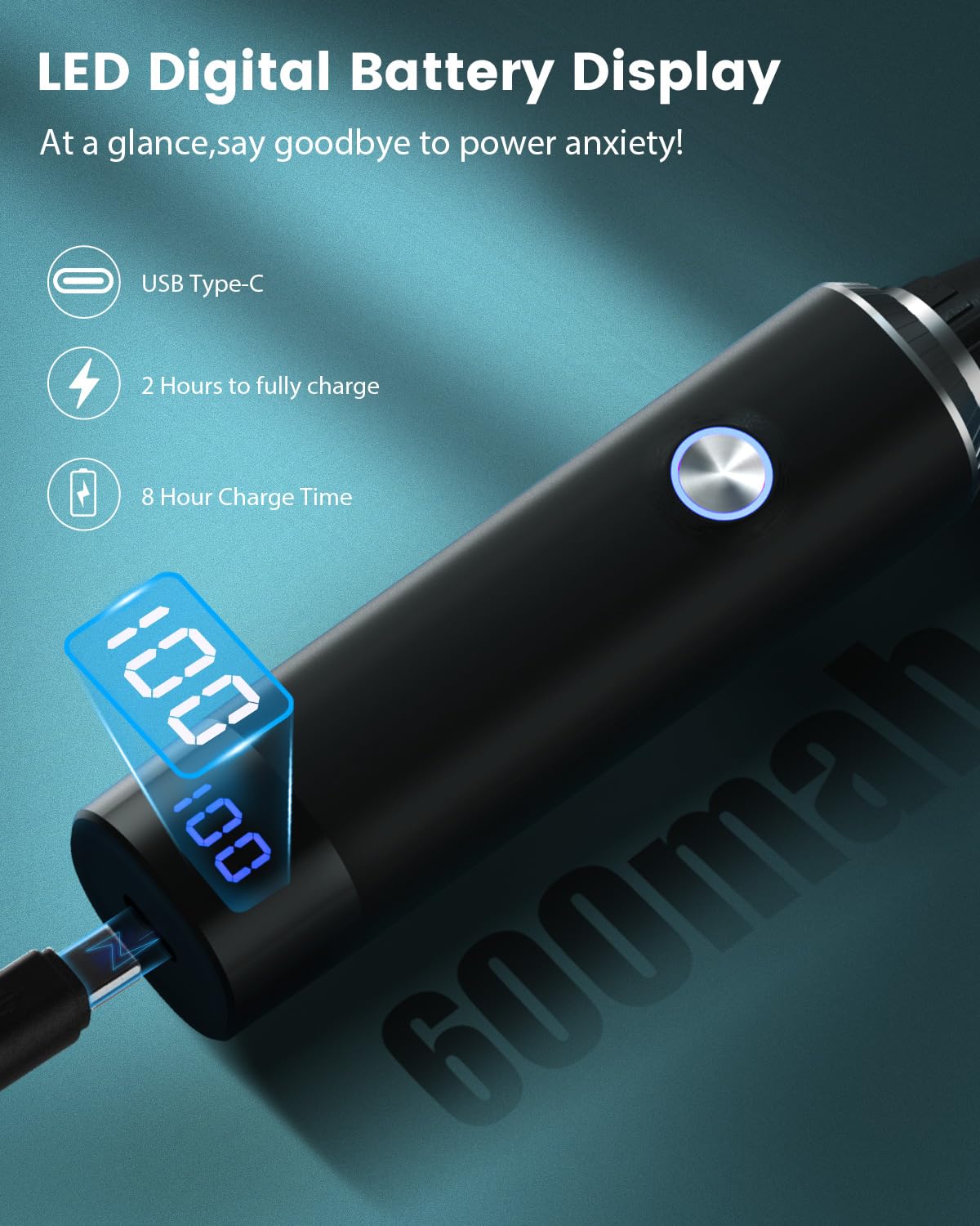 Ginity Ear & Nose Hair Trimmer with LED Display for Men Women,Painless USB Rechargeable Eyebrow & Facial & Nose Hair Trimmer Clipper,Professional IPX7 Waterproof Dual Edge Blades