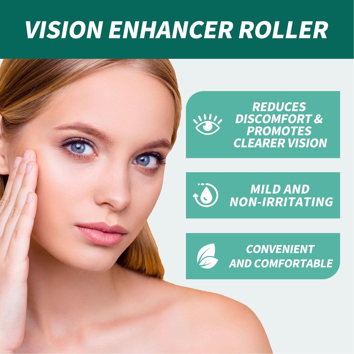 Vision Enhance Massage Roller 8ml - Reduce Dryness & Fatigue, Improve & Health, 3pcs Pack for Effective Eye Care & Nearsightedness Prevention