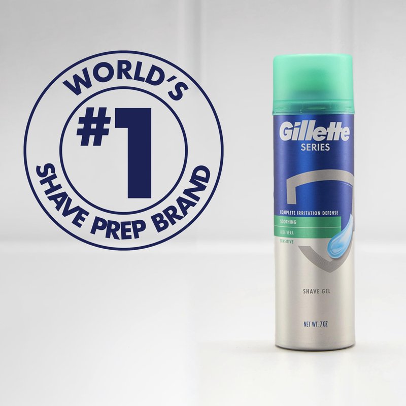 Gillette Series 3X Sensitive Shave Gel, Hydrates, Protects and Soothes Sensitive Skin, 7 Ounce (Pack of 6)