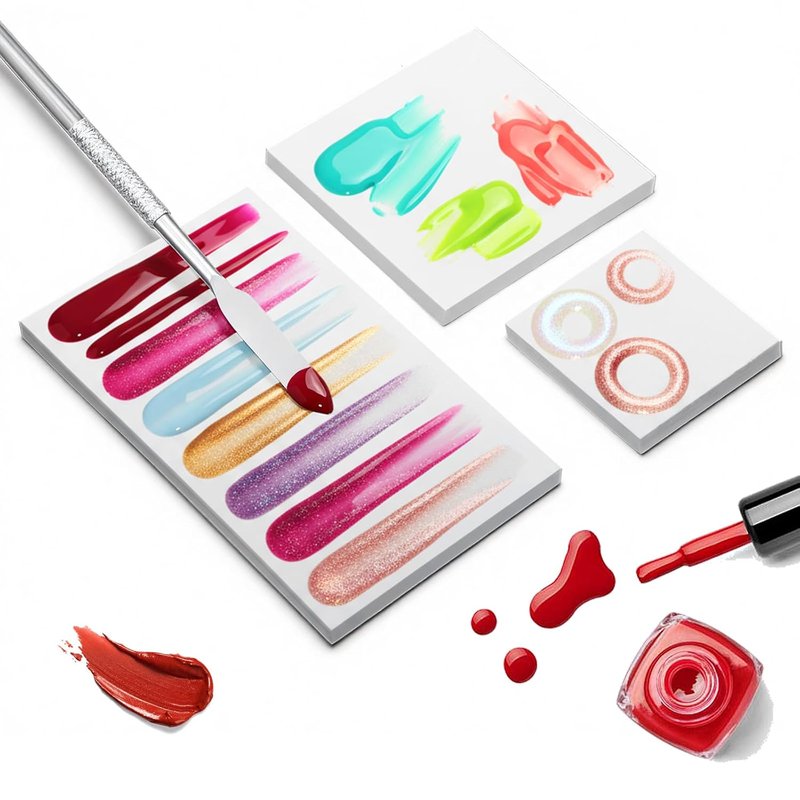Nail Art Palette Paper - 150 Sheets Disposable Mixing Palette with Stainless Stirring Rod | Waterproof for Gel Nails & Makeup