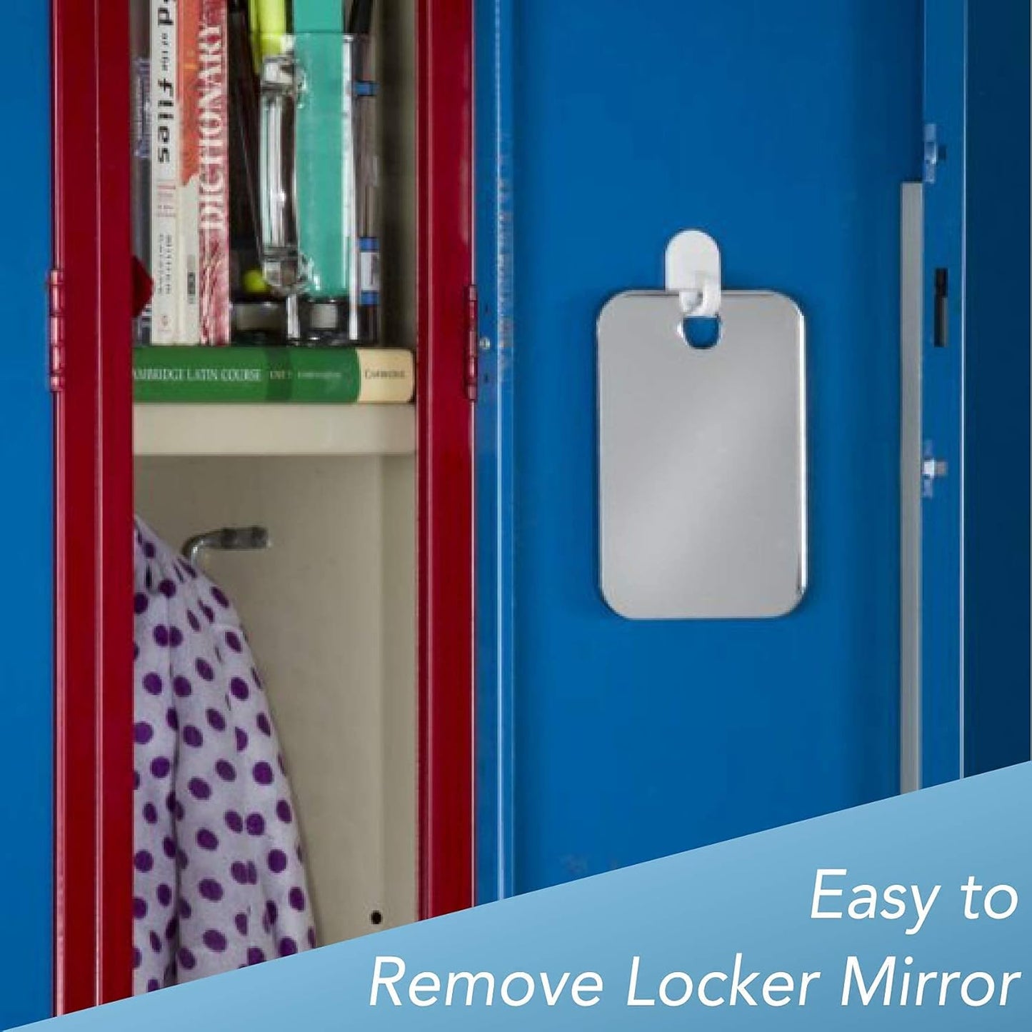 Shave Well Locker Mirror - Full-Face Travel-Friendly Hanging Mirror | Handheld Option & Removable Adhesive Hook
