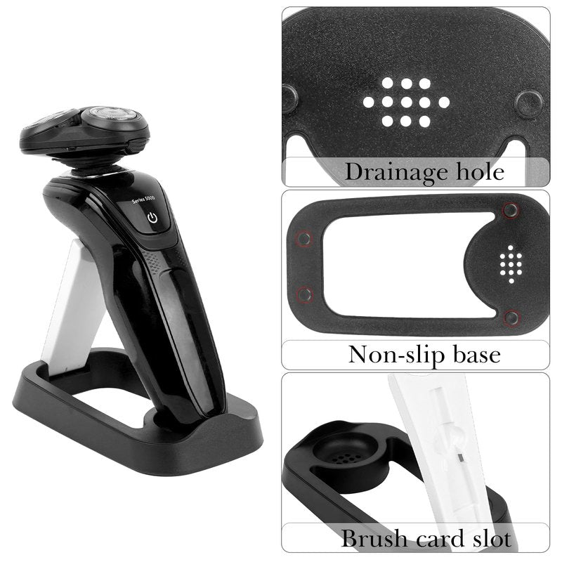 Linkidea Electric Razor Holder for Men, Folding Shaver Storage Stand, Shower Organizer Compatible with Philips Shaver 2400, Braun Series 3, 5, 6 (Black)