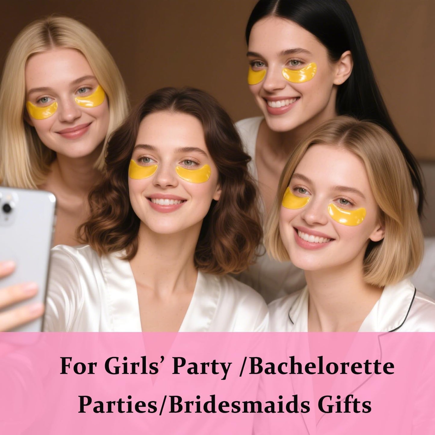 24K Gold Eye Masks & Lip Masks - Under Eye Patches for Puffy Eyes | Bridal Shower & Bachelorette Party Favors, Bulk Gifts