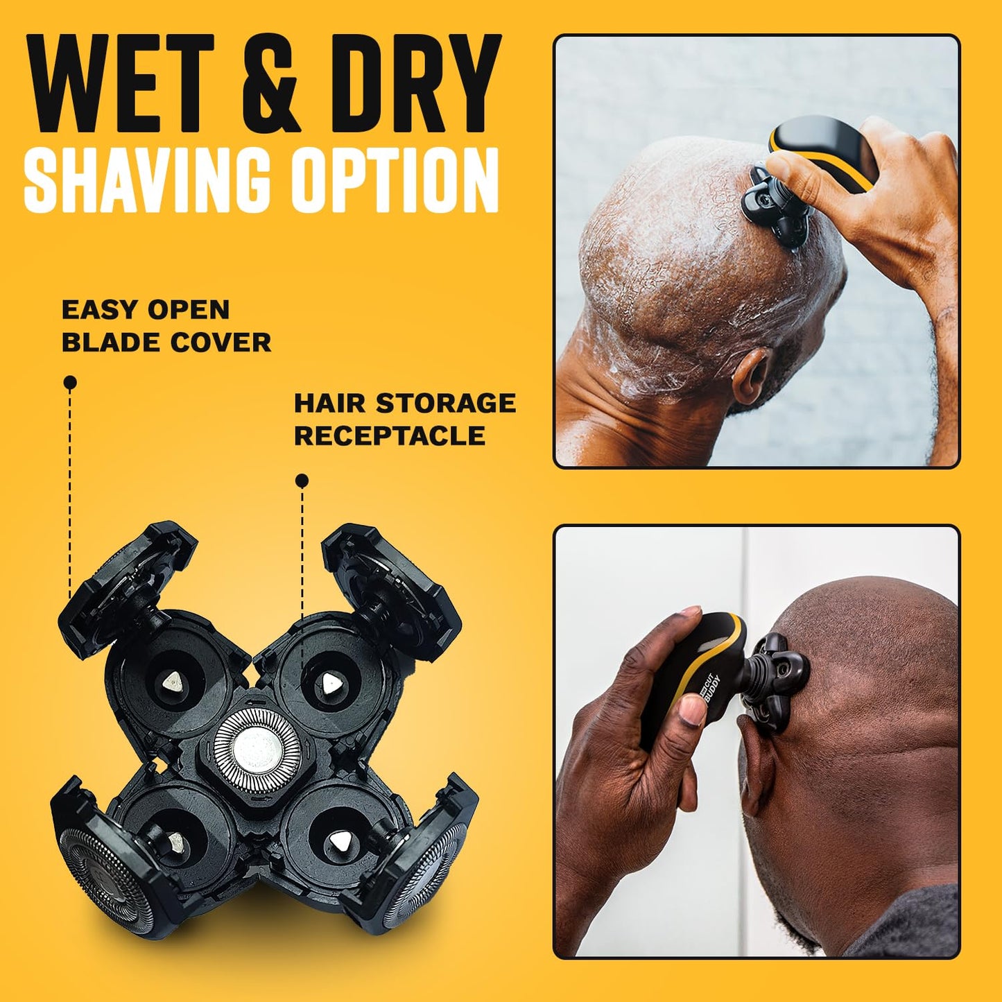 Deluxe Replacement Rotary Shaver Head, Universal Fit for Most Rotary Shavers, Designed for Textured Hair, Easy to Clean, The Cut Buddy