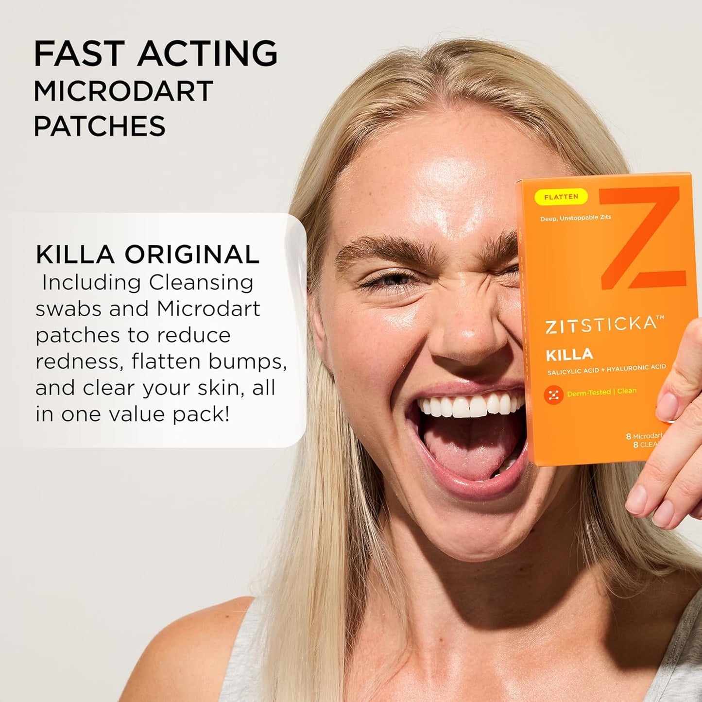 ZitSticka Killa Microdart Pimple Patches - Fast-Acting Salicylic Acid Treatment for Deep Zits | Regular 8 Count