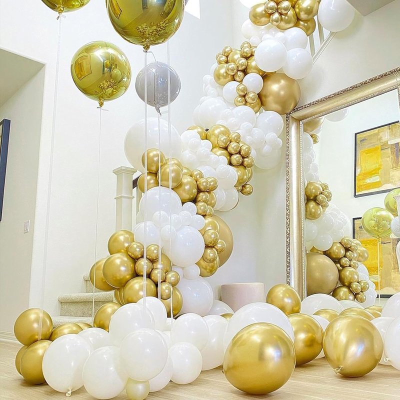 Gold Latex Helium Balloons - 50pcs 12 Inch for Birthday, Wedding, Baby Shower & More | Elegant Gold Party Decorations