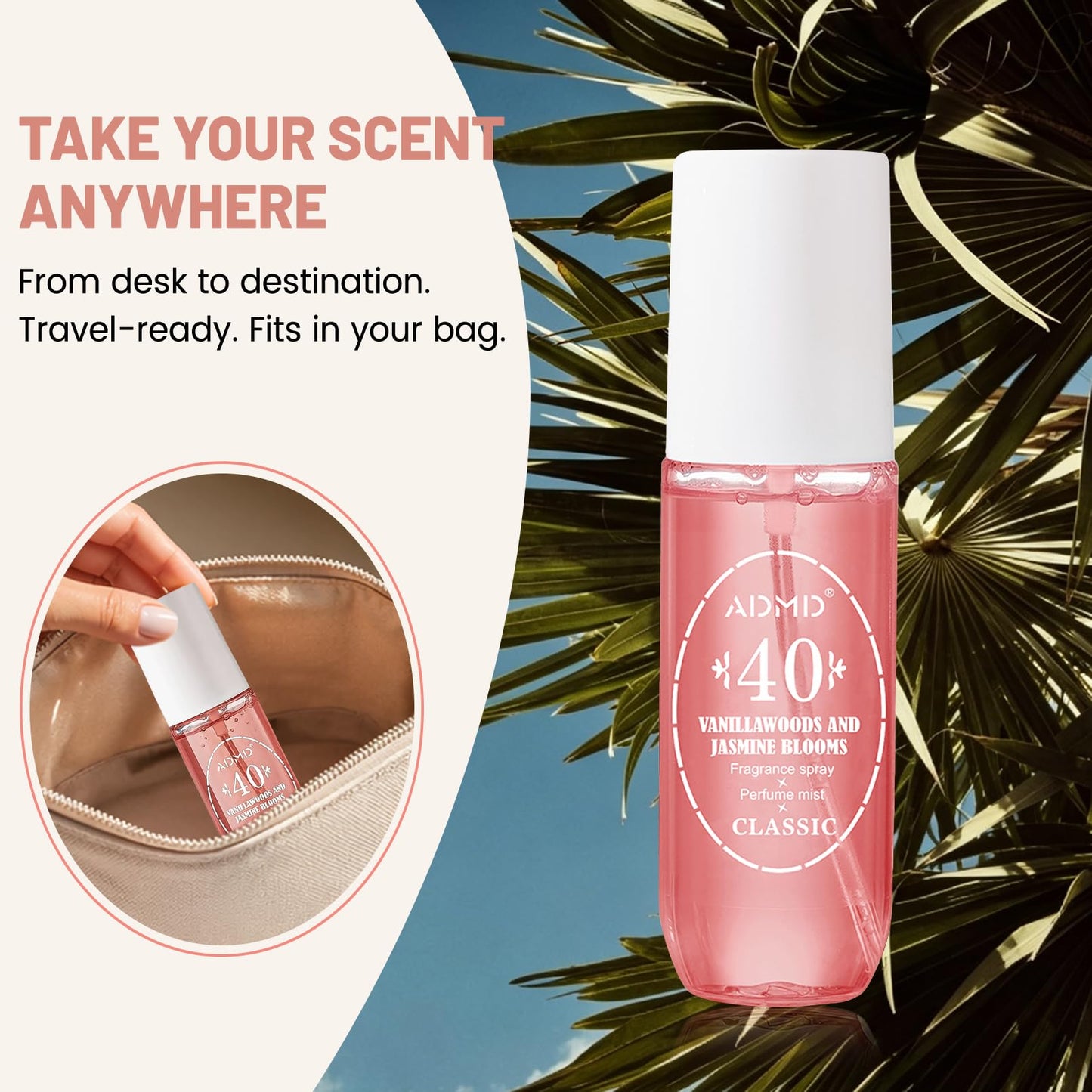 Seaboll Body & Hair Mist for Women & Girls | Alcohol-Free Vanilla Fragrance Perfume Mist with Jasmine, Amber Plum & Warm Musk | Lightweight Vegan Water-Based Body Spray, Gift for Teens- 3 oz