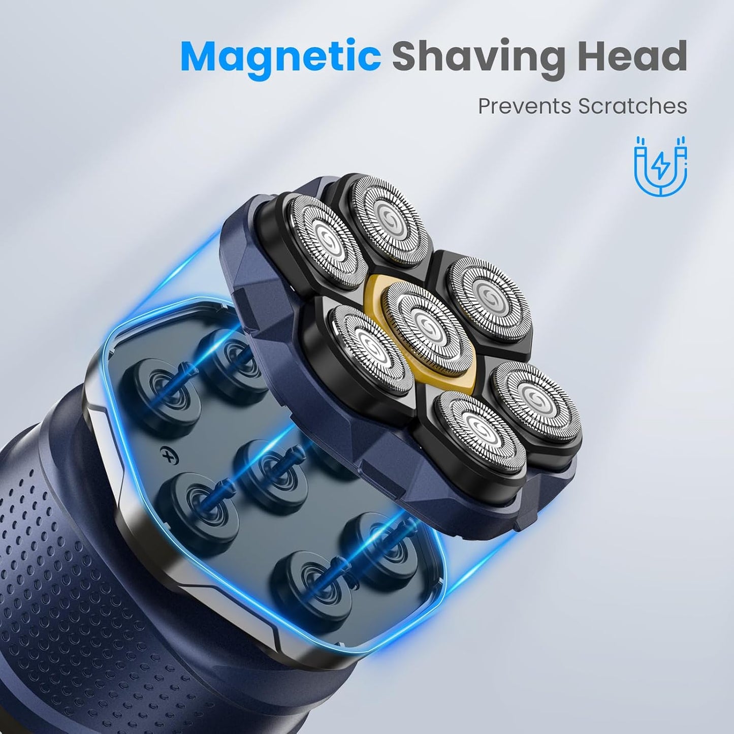 Phisco 7D Floating Electric Razor for Bald Men | IPX7 Waterproof, Travel Case, Fast Charging