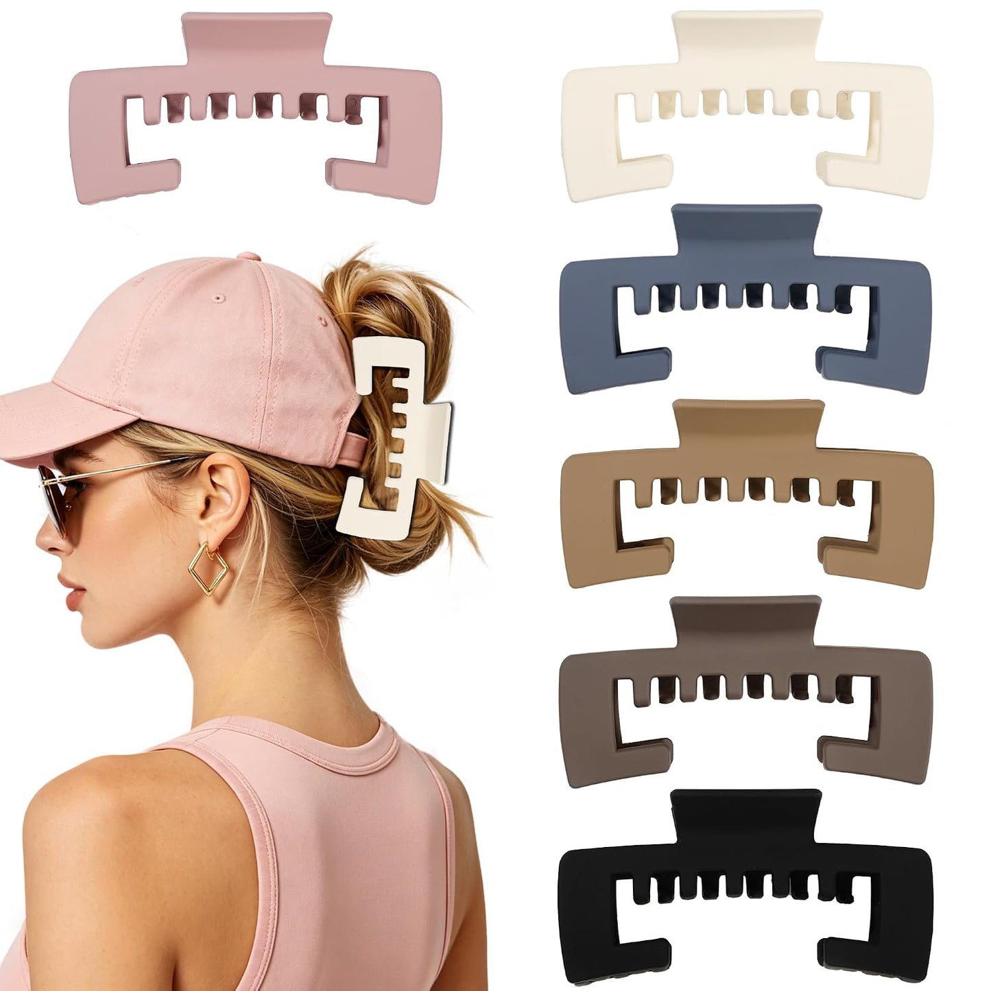 Hair Claw Clips for Women - Perfect for Baseball Caps & Trucker Hats | Stylish & Functional