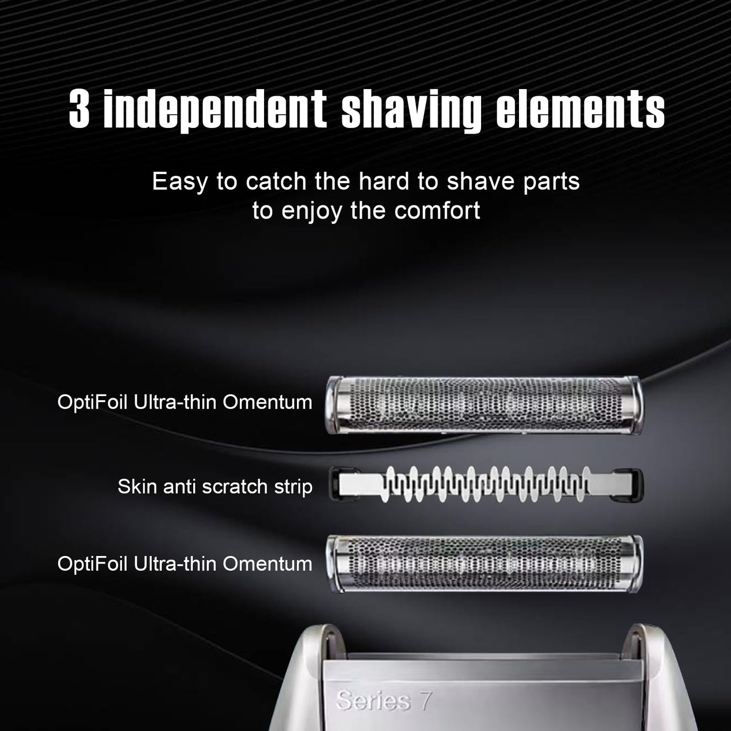 HONGNAL 2Pack Series 7 Replacement Head for Braun Series 7 Foil Shaver Replacement Heads Compatible with 70s Replacement Compatible with Series 7 Shavers 70s 720,750CC, 760CC,790CC,9565 Foil Shaver