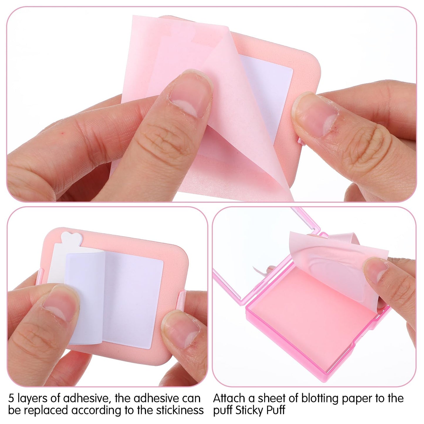 Sibba 500 PCS Absorb Oil Blotting Sheets for Face, Facial Oil Control Film with Mirror Puff & Refills for Oily Skin, Makeup Friendly Face Blotting Papers Absorbing Sheets Tissues for Controls Shine