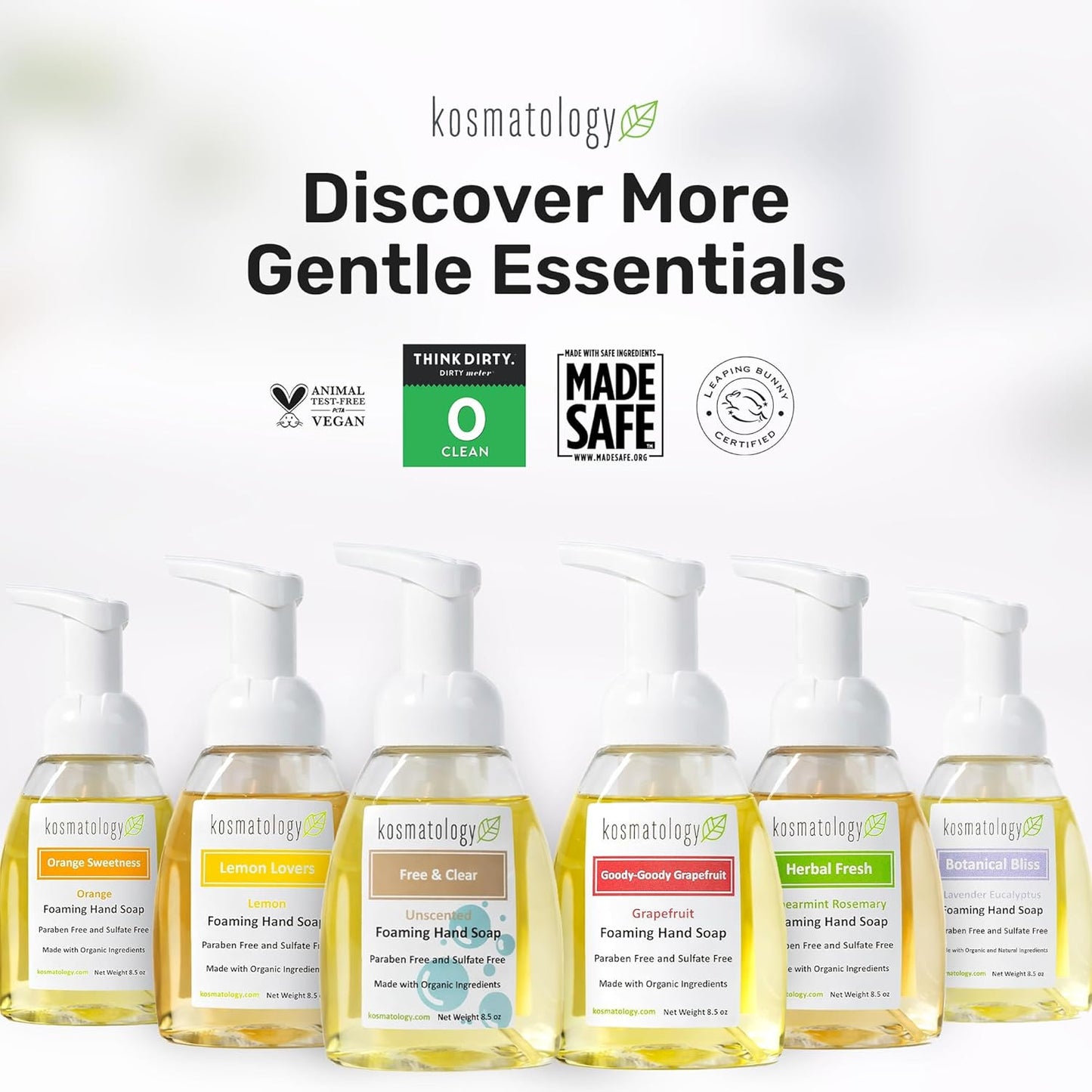 Organic Foaming Hand Soap - Botanical Bliss Lavender-Eucalyptus | Moisturizing Essential Oil Wash (8.5 fl oz)