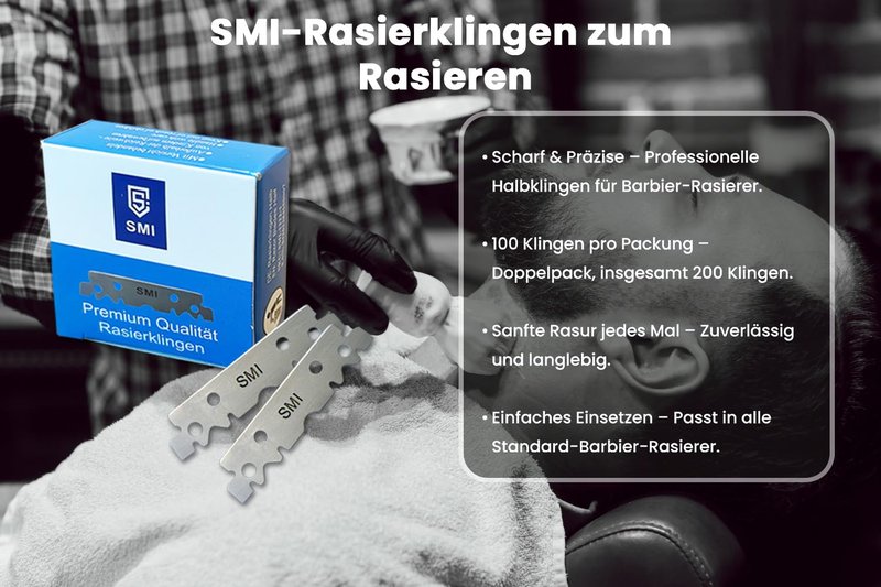 SMI Razor Blades Professional for Men Replaceable Blades 200 Pcs Half Blade / 2 Pack