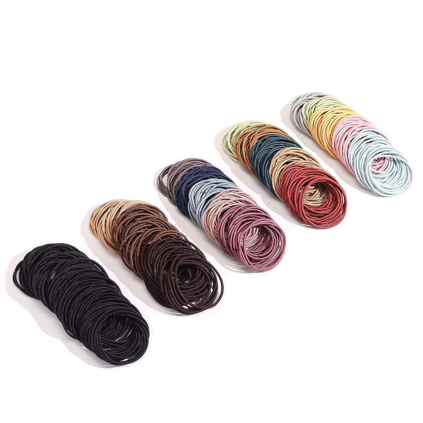 500 PCS Hair Ties for Thin Hair - Premium 2mm x 4cm Nylon Elastic Bands for Women & Men | Black & Multicolor Ponytail Holders