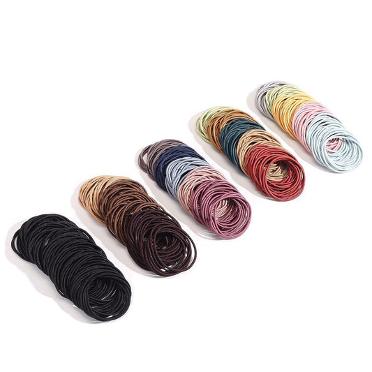 500 PCS Hair Ties for Thin Hair - Premium 2mm x 4cm Nylon Elastic Bands for Women & Men | Black & Multicolor Ponytail Holders