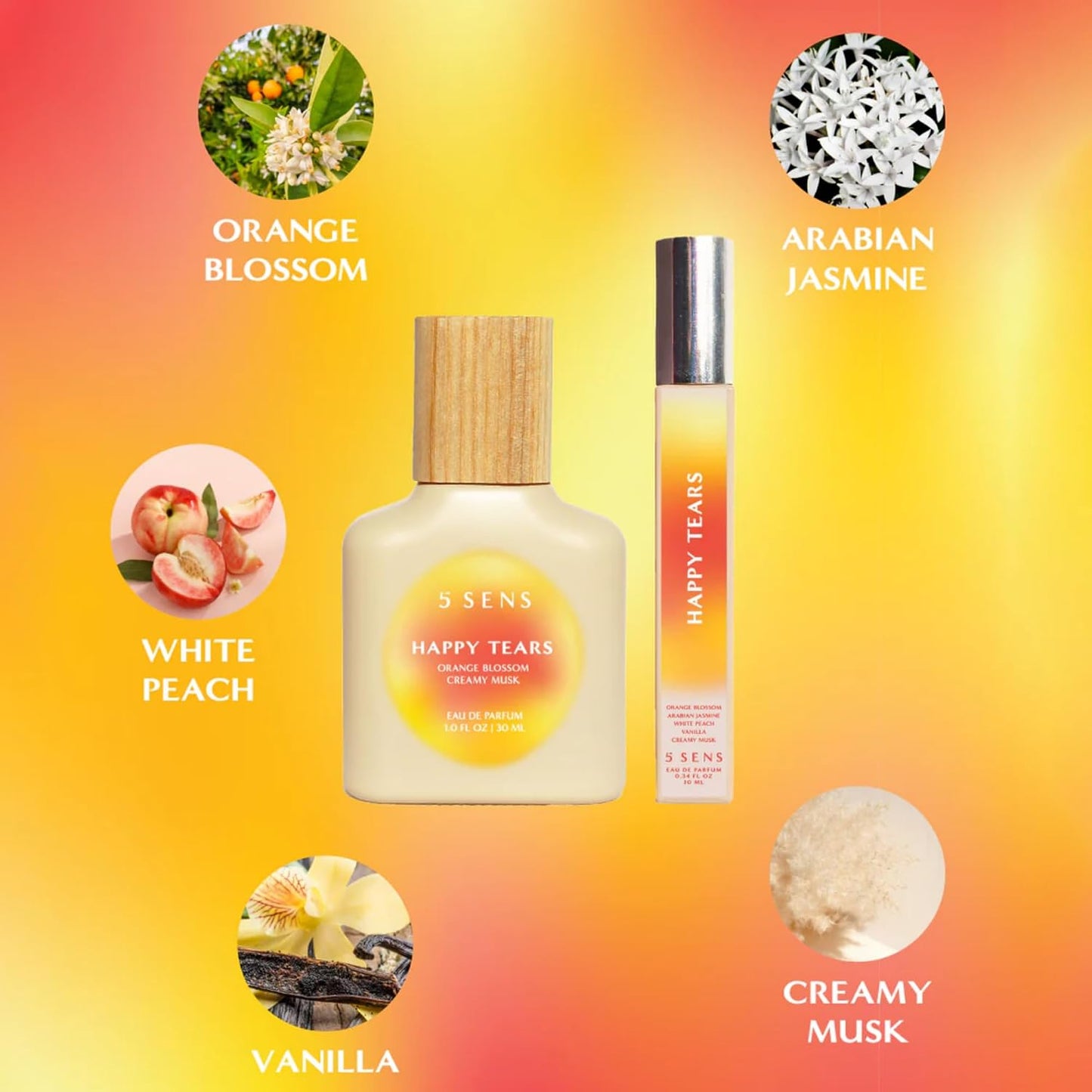 Happy Tears Eau de Parfum Travel Spray - Clean Long-Lasting Warm Floral Fragrance | 10 mL Vegan & Cruelty-Free