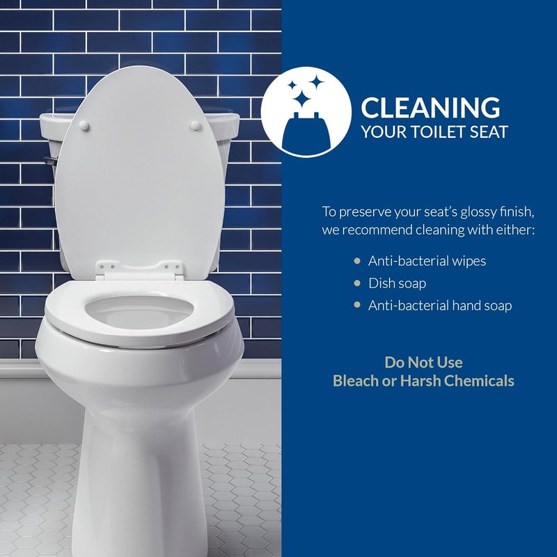 Bemis Toilet Seat - 390 Lift-Off Elongated Wood Design - Cotton White | Easy Installation