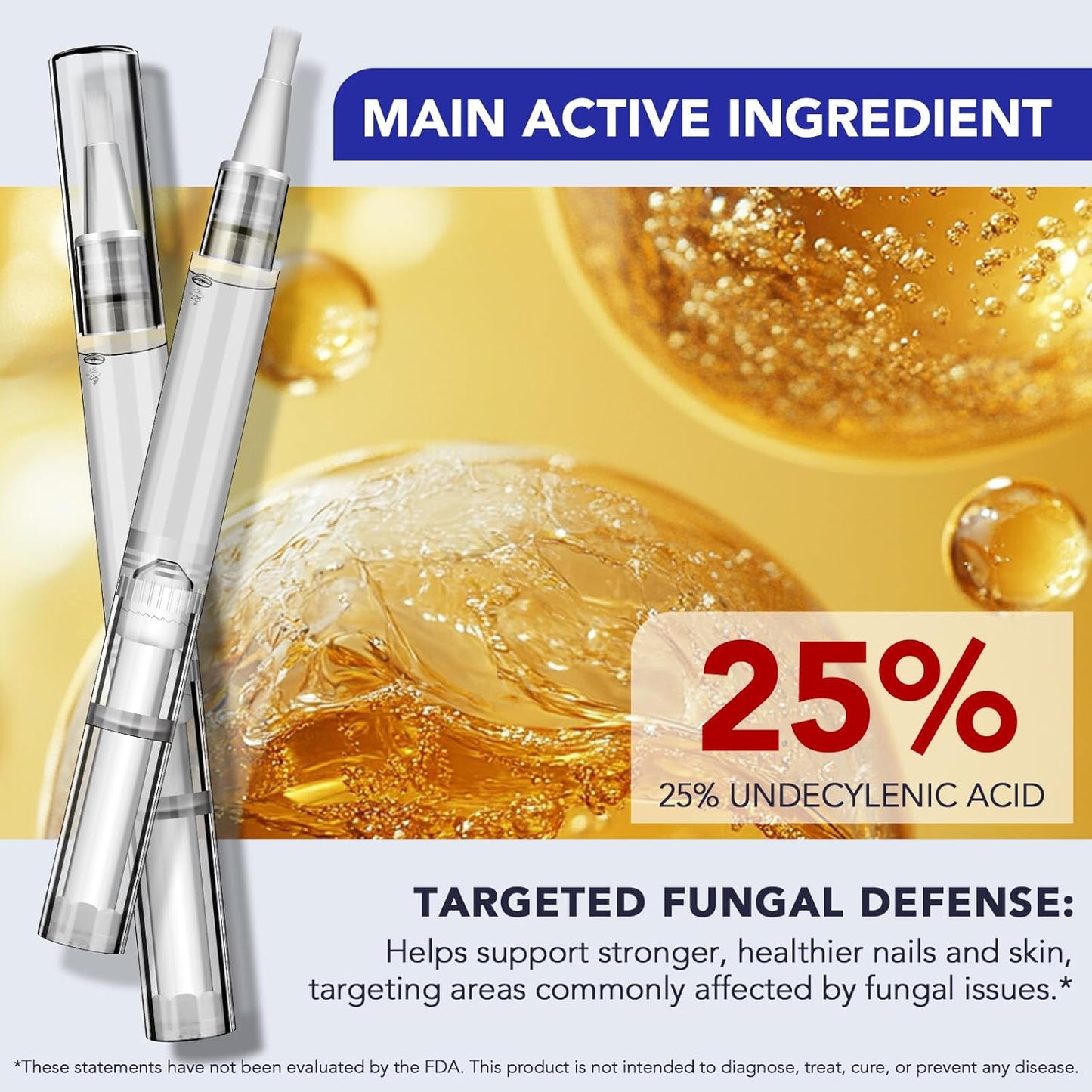 Toenail Fungus Treatment Pen - Extra Strength 25% Undecylenic Acid & Tea Tree Oil | 5-Pack Nail Repair Solution for Discolored Nails