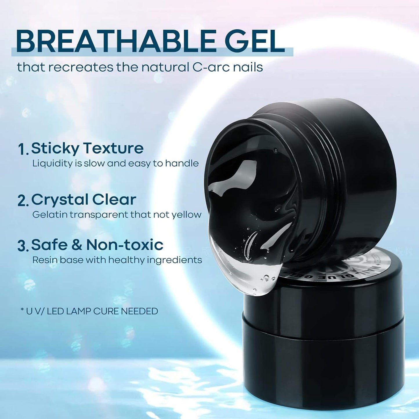Rhinestone Nail Gem Glue - Super Strong No Wipe Adhesive with Dual-Use Brush | 2×5 ml