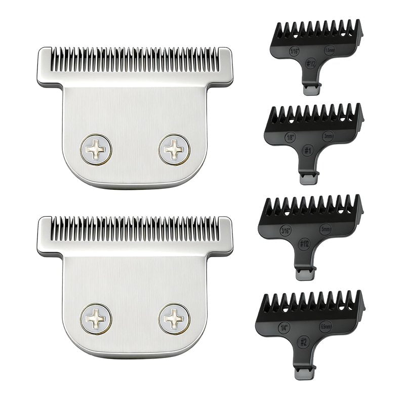 T-Blade & Comb Kit for Wahl Trimmers, Includes 1.5mm 3mm 5mm 6.5mm Combs & 2 Replacement Blades, Compatible with Wahl 9864 9864SS 9686 9818A 9854L 9876L WSS3L SS2L Etc