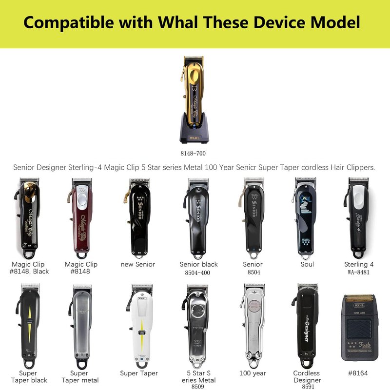 Replacement Wahl 8164 Charger Charging Cord Compatible with Wahl 5 Star Series Cordless Magic Clipper Model 8148/8148-700/8164/ 8481/8591/ 8509/8504-400/8504-830/8504 Charger Power Cord