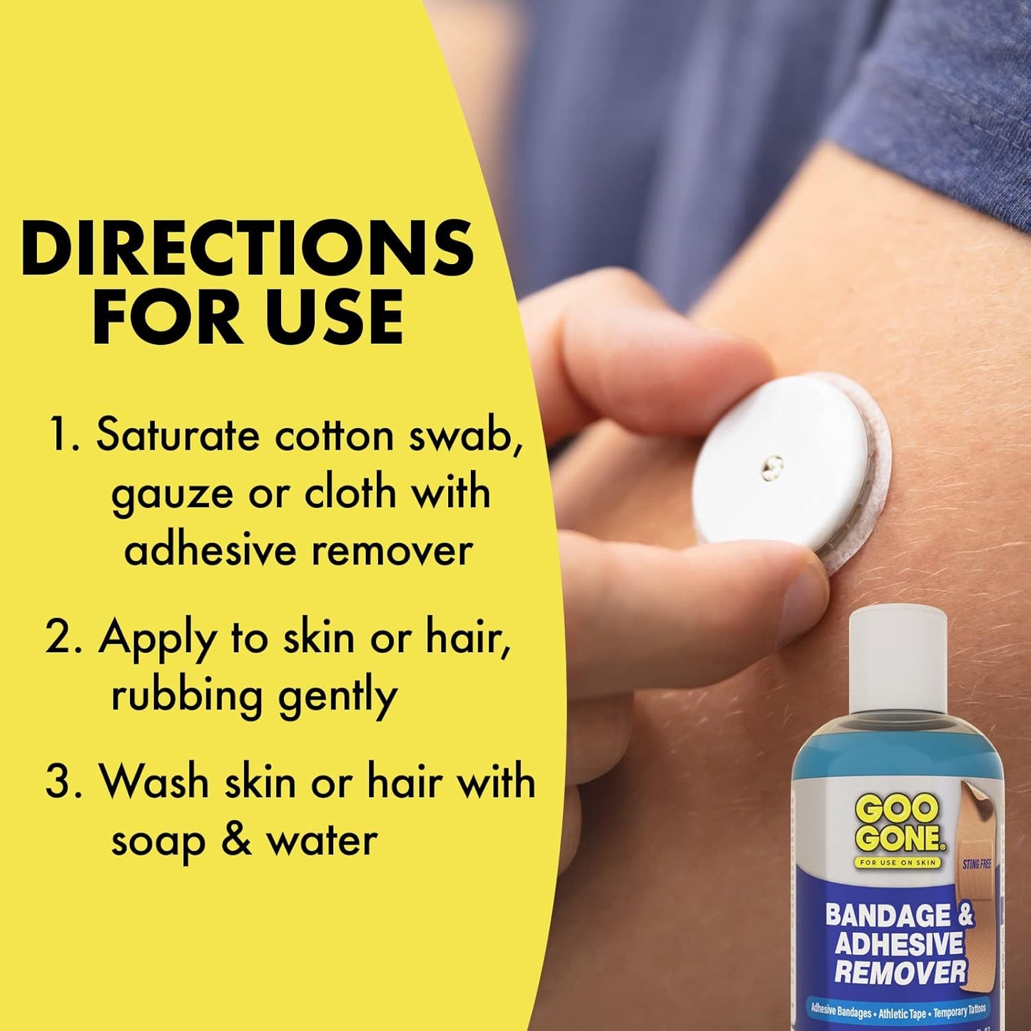 Goo Gone Skin Adhesive Remover - Pain-Free Removal for Sticky Residue | 8 oz.