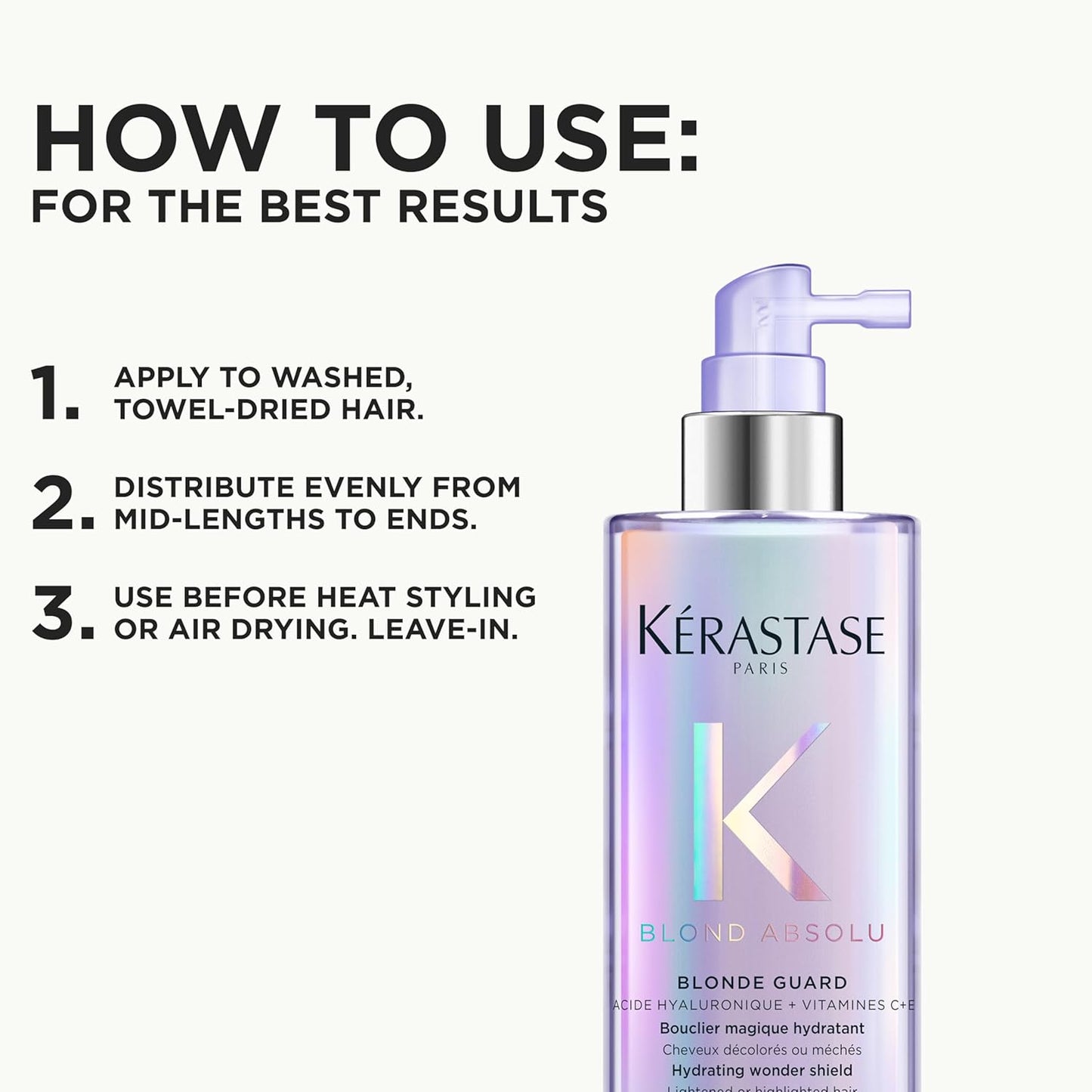 KÉRASTASE Blond Absolu Leave-In Treatment - Hydrating UV & Heat Protection for All Blondes | Soft, Shiny Hair