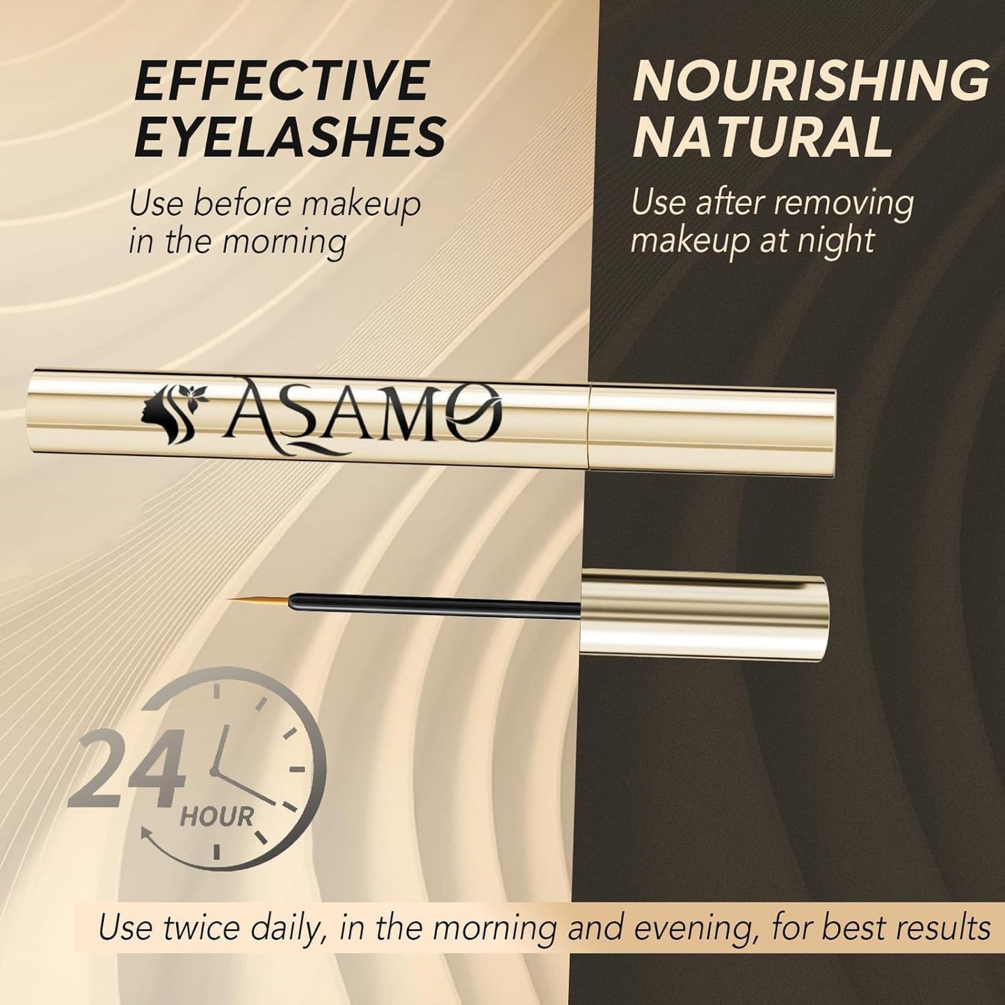 Eyelash Growth Serum - 15 Plant Extracts for Longer, Denser Lashes | Hypoallergenic & Oil-Free Formula