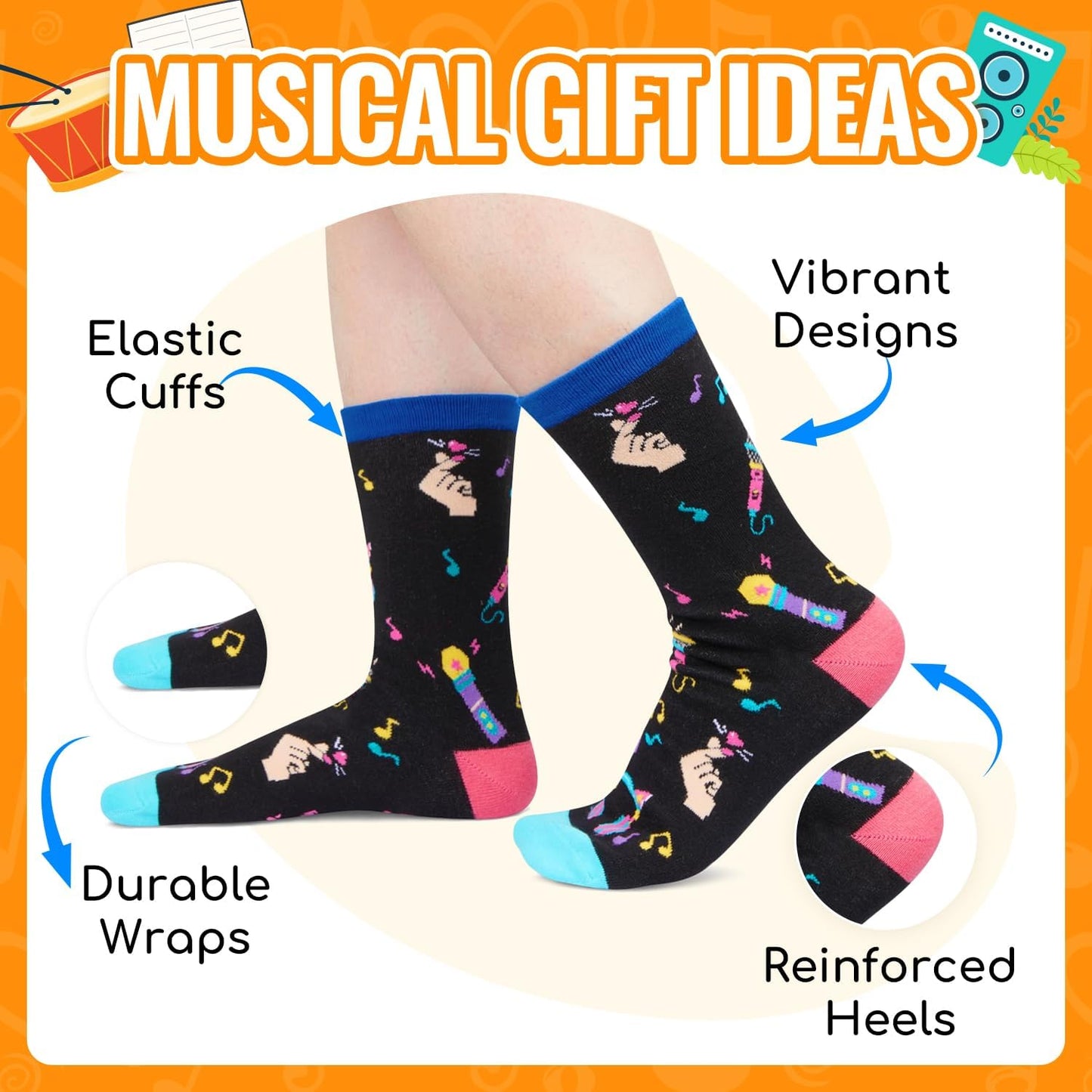 K-Pop Music Socks for Teen Girls | Fun Gifts for Women & Fans