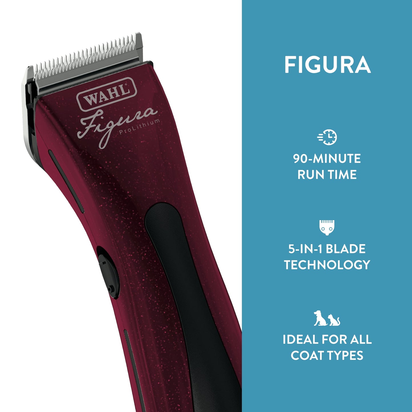 Wahl Professional Animal Figura Equine Horse Cordless Clipper Kit (8868-200), Metallic Red