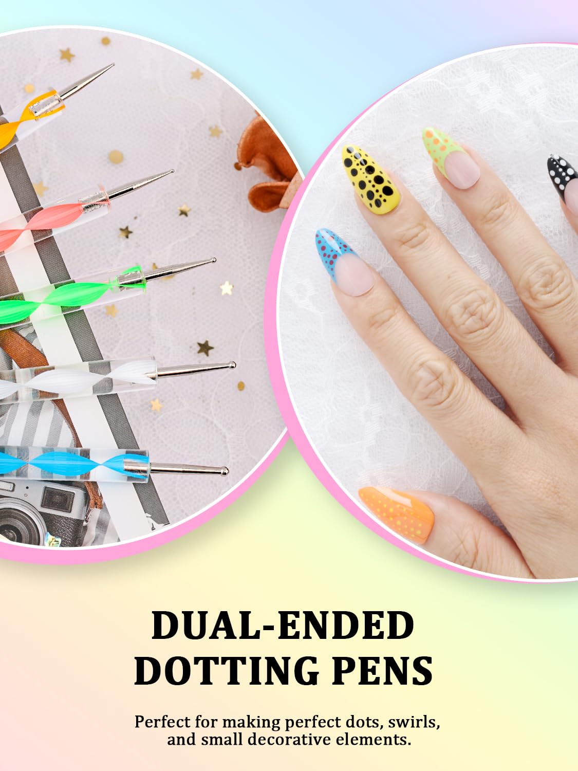 YOOVR Nail Art Tools Set, Nail Stand for Press on Holder for Painting Nails, Nail Art Brushes, Liner Brushes, Nail Dotting Tool, Must Haves Design Tools Supplies Kit for Nail Tech & Beginners