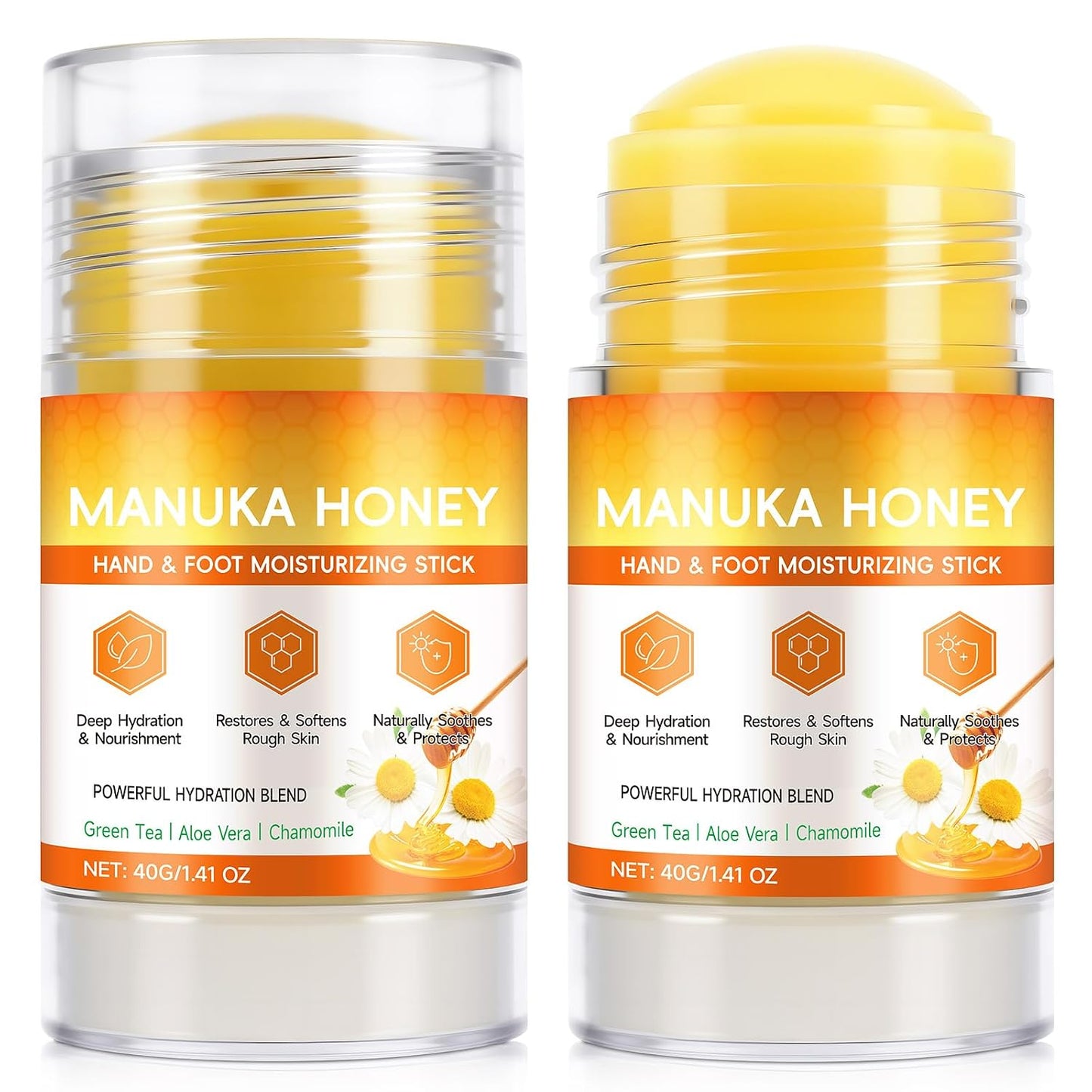 Manuka Honey Cracked Heel Treatment Balm Stick - Deep Moisturizing Foot Repair with Shea Butter & Chamomile | 1.41 Oz/40 G