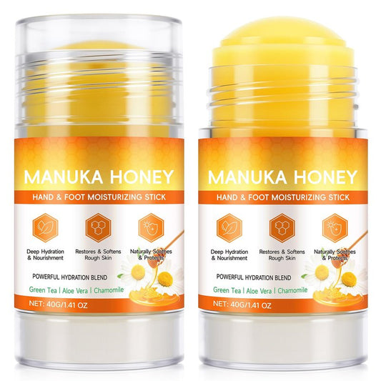 chenyayun 2 Pack Manuka Honey Cracked Heel Treatment Balm Stick, Dry & Cracked Foot Repair for Intensively & Deeply Moisturizing & Hydrating, Soothing, with Shea Butter, Chamomile|1.41 Oz/40 G