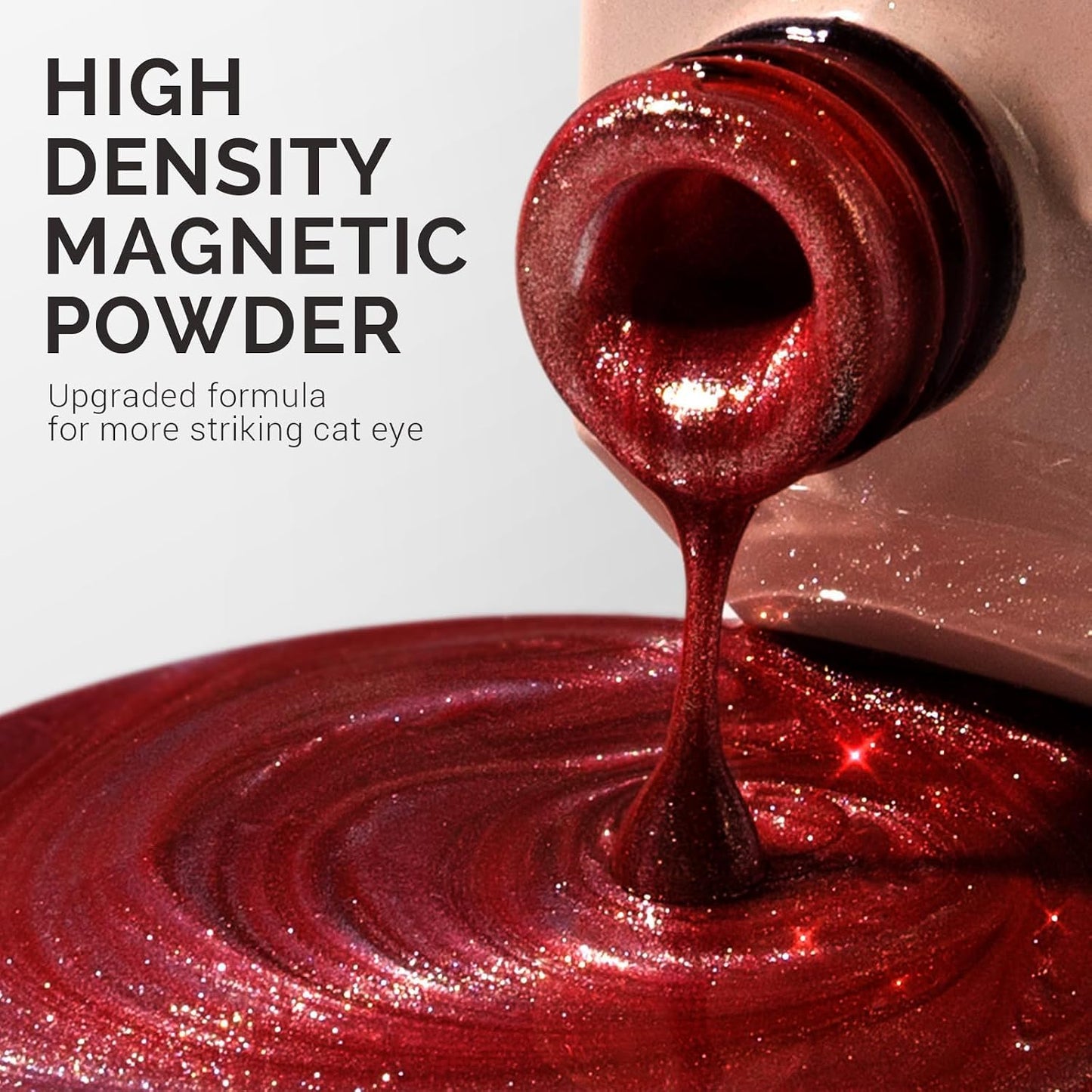 MelodySusie Cat Eye Gel Nail Polish - Burgundy Red Glitter Holographic | 0.5 Fl Oz UV Nail Art