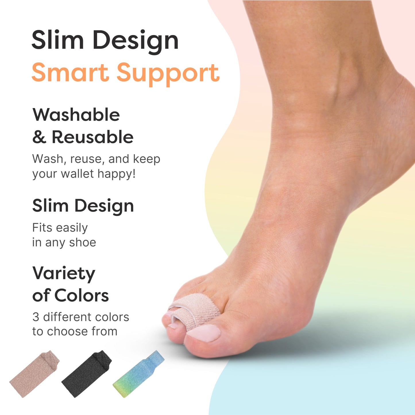 ZenToes Hammer Toe Straightener, Broken Toe Splint & Buddy Wraps, 4 Ct