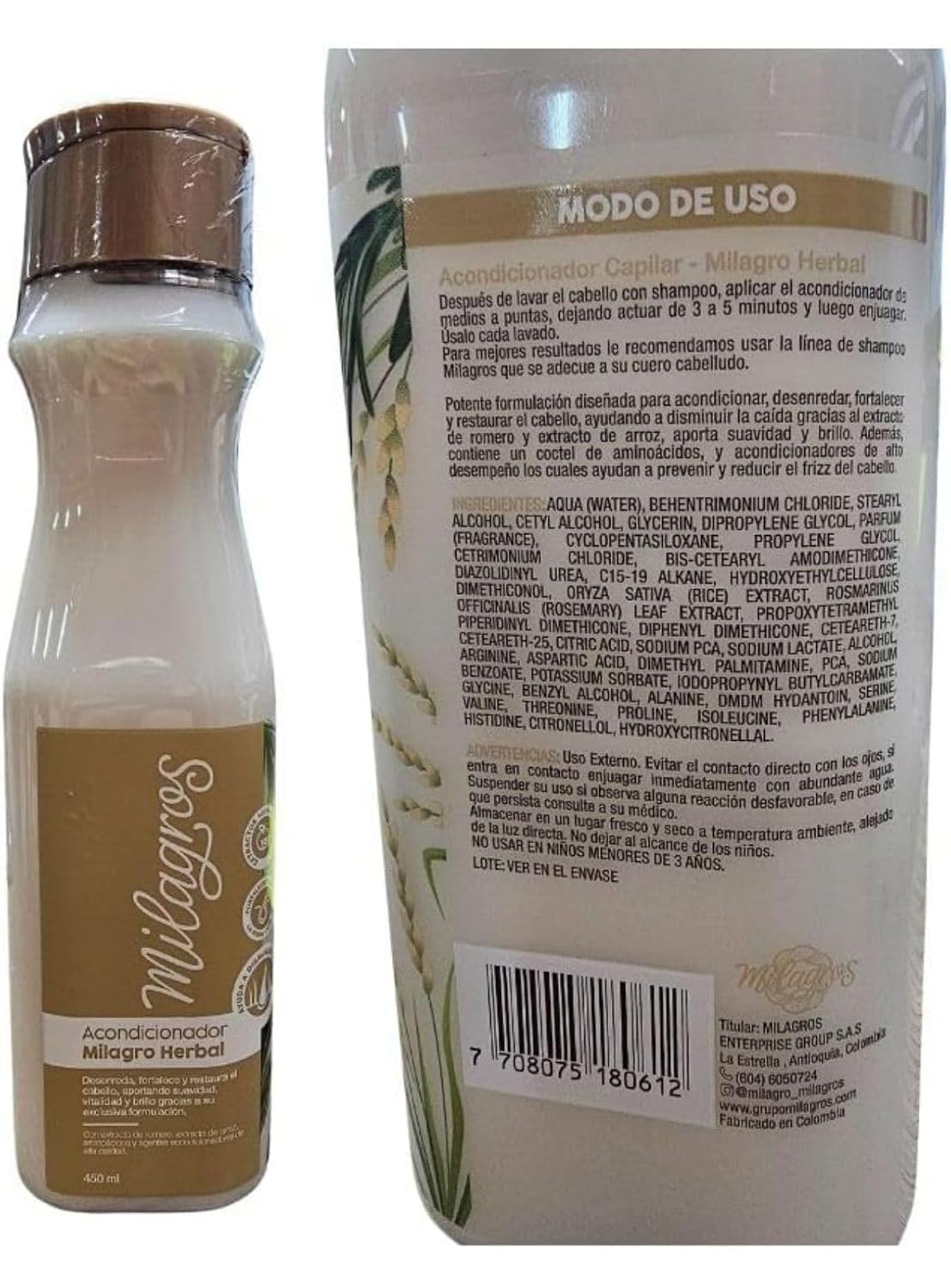 Milagro Herbal Hair Care Kit | Paraben-Free Shampoo, Conditioner & Toner - 3 Pack, 4.4 Fl Oz