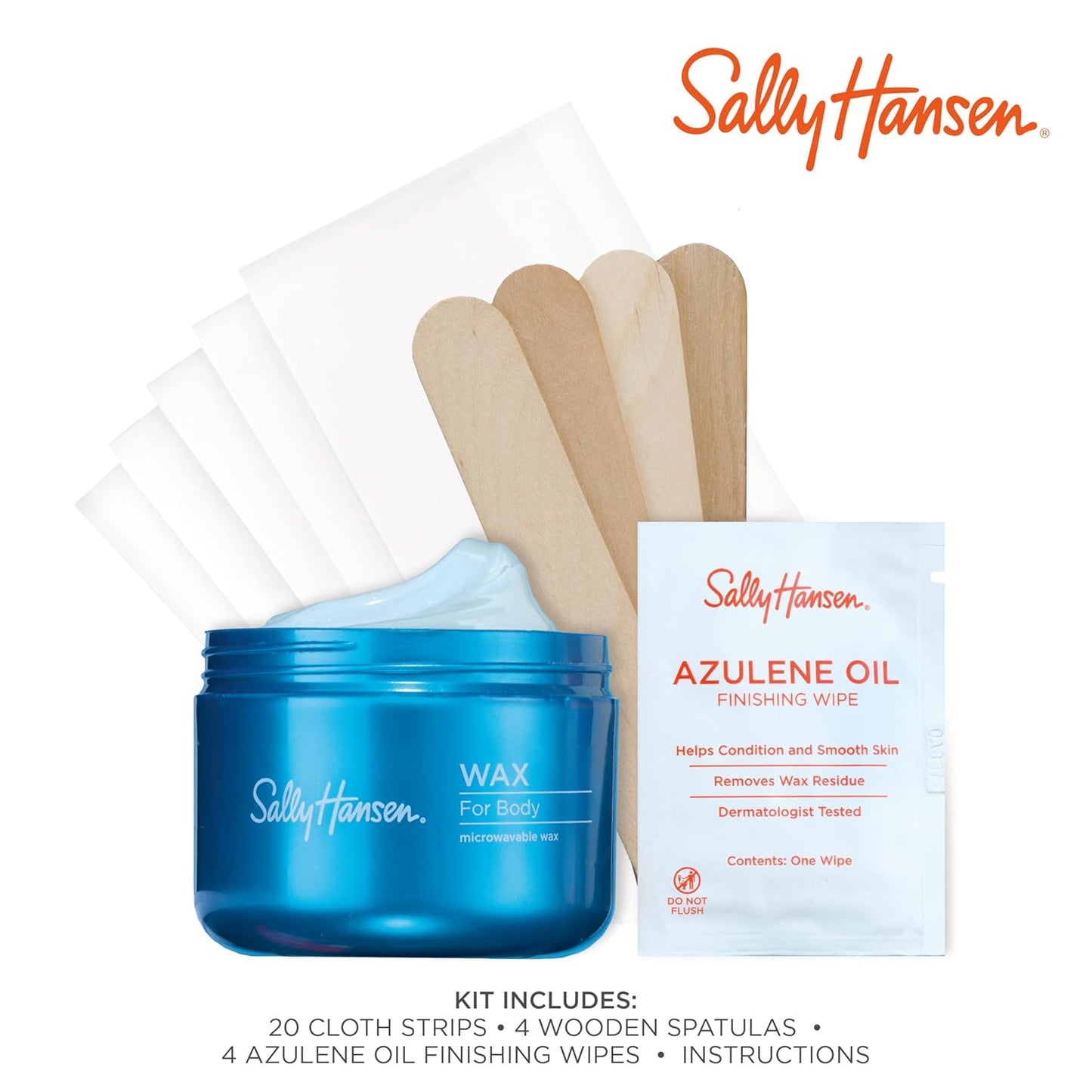 Sally Hansen Microwavable Wax Starter Kit - Hair Removal for Body, Legs & Bikini | Vegan & Dermatologist Tested