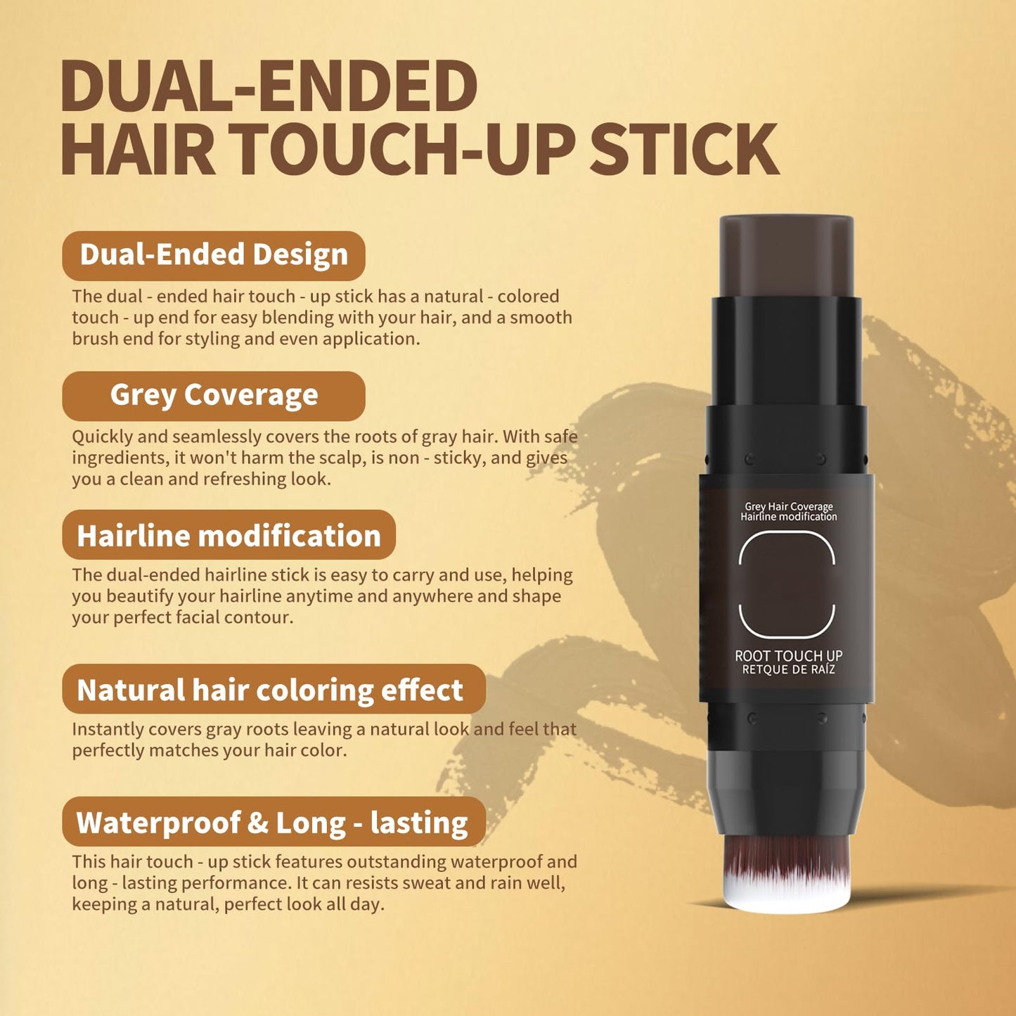 Gowwim Root Touch up Powder, Instantly Gray Hair Cover up Hairline Powder for Women & Men Waterproof and Sweatproof Root Cover Up Long-Lasting for Thinning & Loss Hair (Dark Brown4, 7.5g)