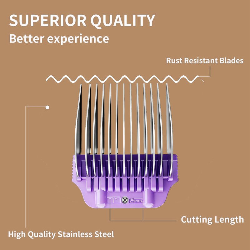 Wide Clipper Guard Attachment for A5 Type Wide Blade, Compatible with Andis, Wahl, Oster, Pet Grooming Attachment, Stainless Steel Professional Comb (25mm or 1")