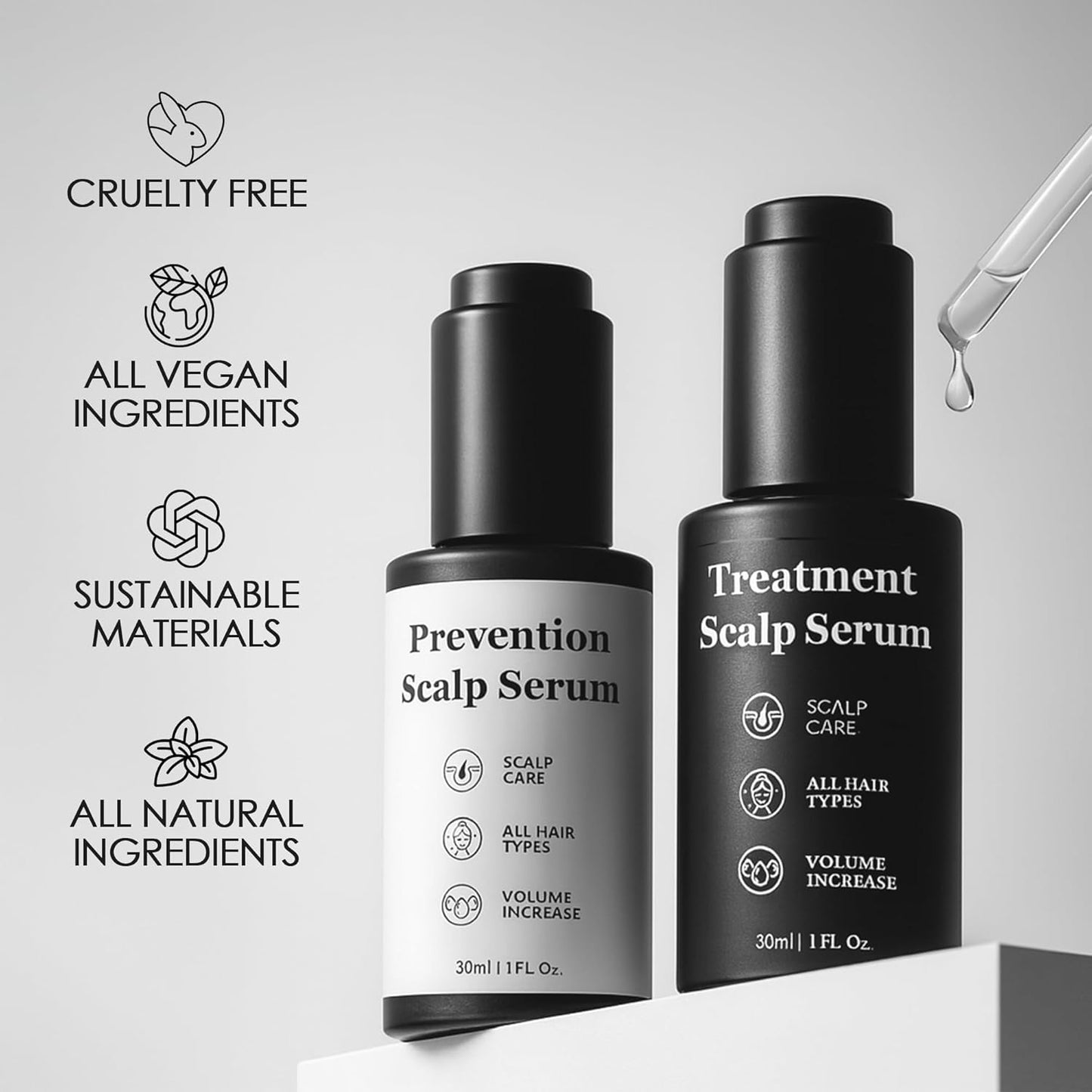 Hair Serum Bundle - Thinning Hair Treatment with Plant-Based Actives | Scalp Serum for Men & Women, Sulfate-Free