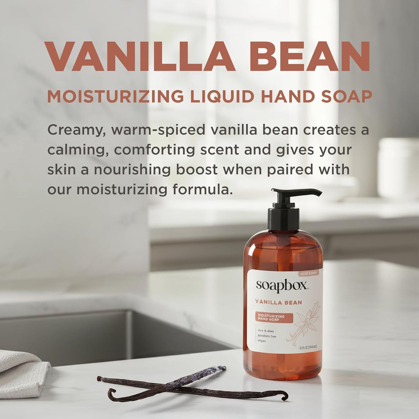 Vanilla Bean Liquid Hand Soap Refill - Moisturizing Gentle Cleanser | 64 oz, Clean Ingredients, No Harsh Chemicals