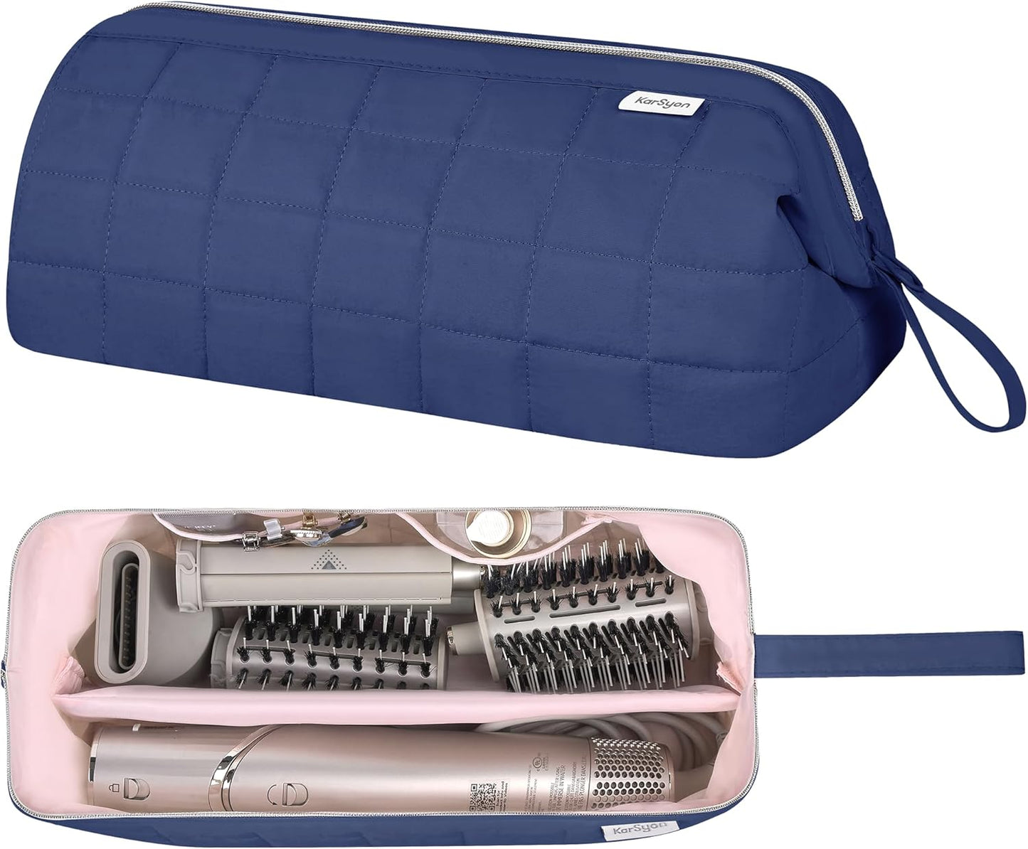 Dyson Airwrap Travel Bag Organizer - Stylish Pink Case for Hair Tools & Accessories | Fits Shark Hair Dryer & Revlon Attachments