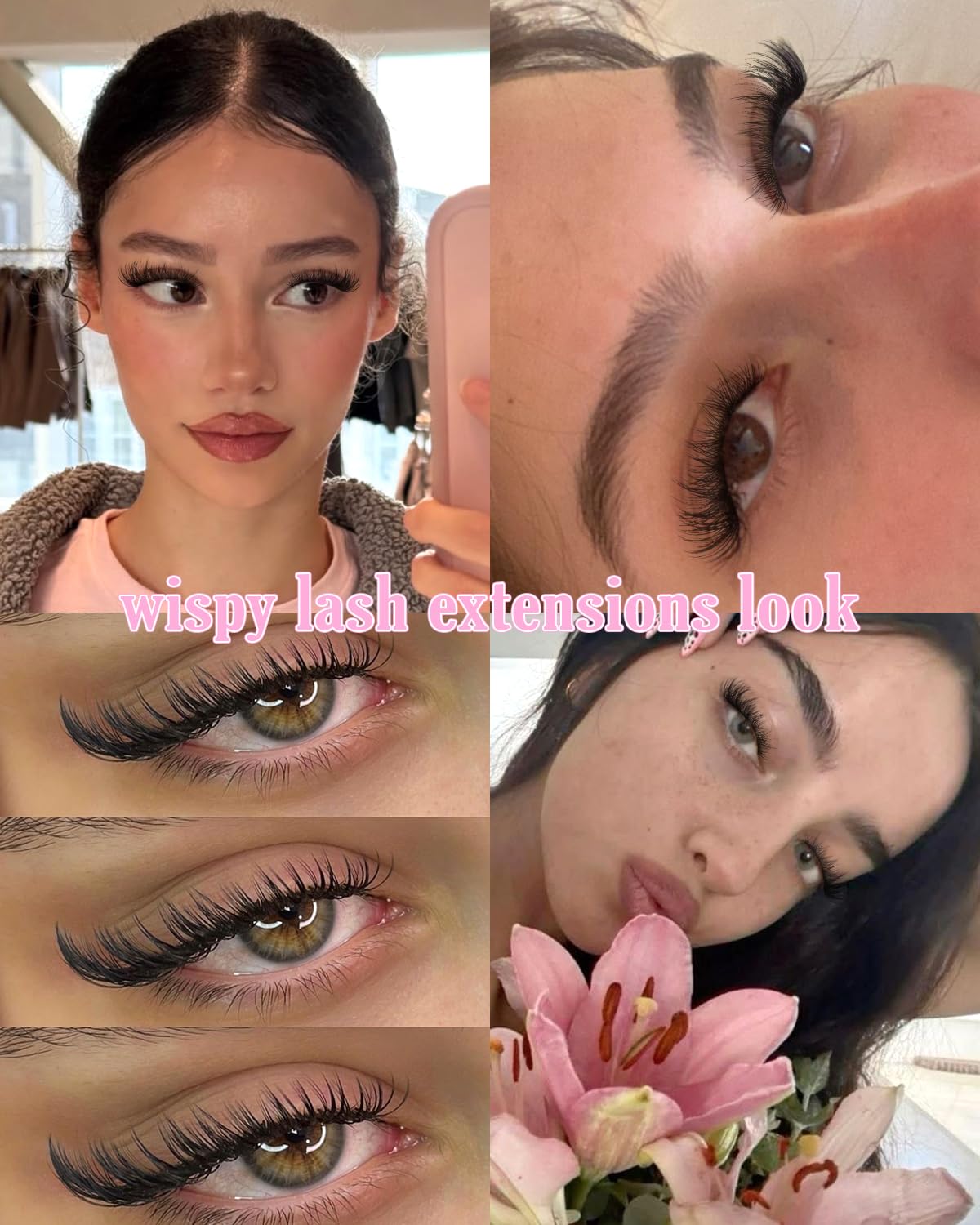 Wispy Lash Clusters Kit 8-16mm Volume Cluster Eyelash Extensions Kit Natural Lashes Clusters with Thin Band D Curl Individual Lashes Eyelashes Clusters Kit for DIY Lash Extensions Daily Makeup