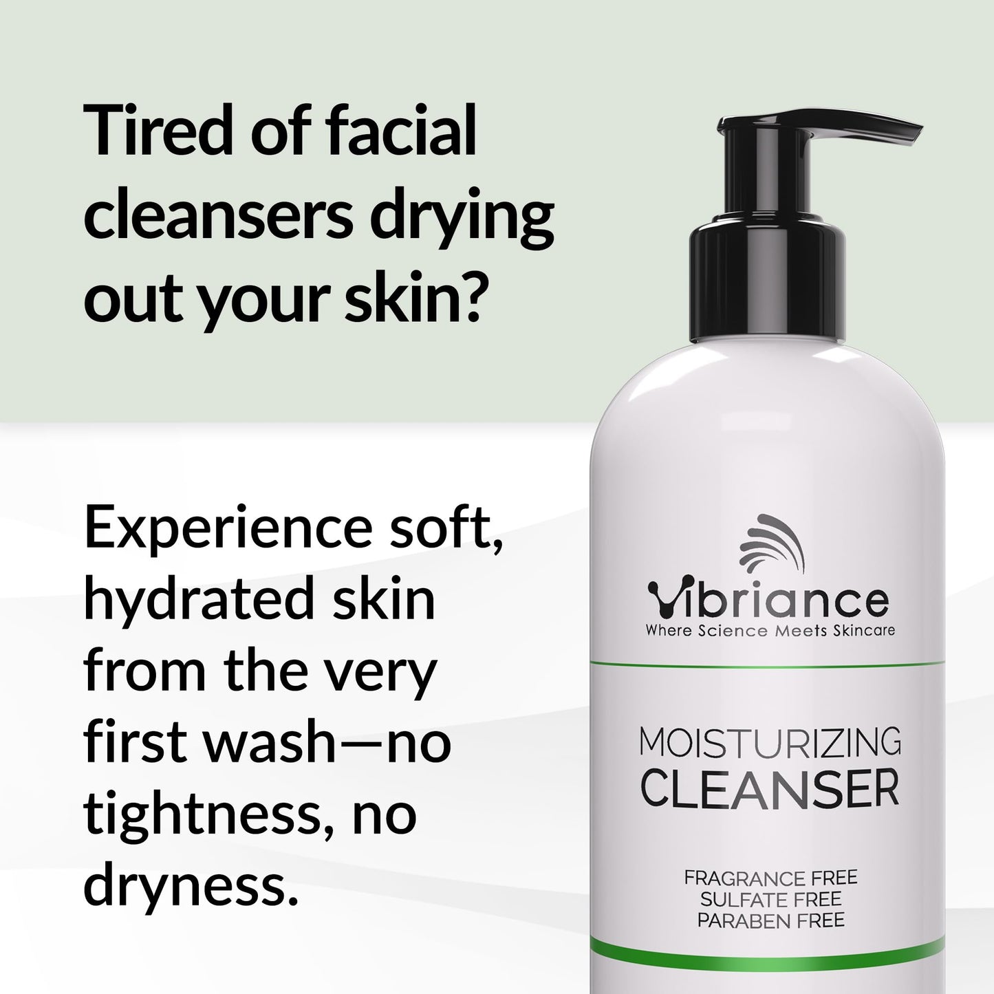 Vibriance Moisturizing Cleanser, Oil-to-Foam Face Wash with Niacinamide, Shea Butter for Mature Skin - Hydrating Gentle Facial Cleanser, Sensitive Face Wash, Sulfate-Free, 12 fl oz