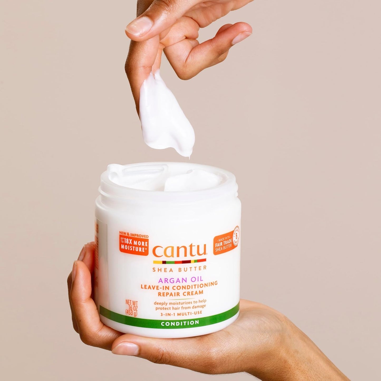 Cantu Argan Oil Leave-In Conditioning Repair Cream - 16 Ounce | Moisturizing Hair Treatment